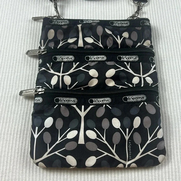 LeSportsac Arbor Tree Pattern Crossbody Purse Bag Adjustable Strap Zip Closures - Picture 2 of 12
